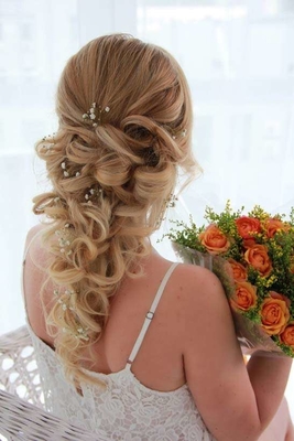 Свадебные прически, макияж, букеты