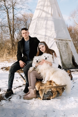 Хаски Блюз, катание на хаски