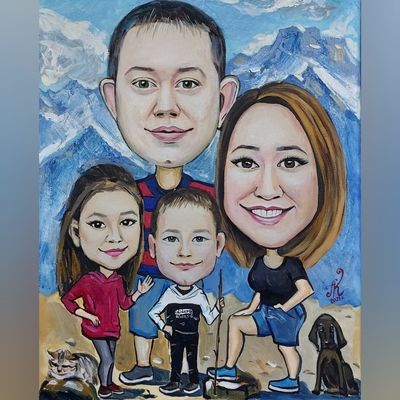 Шарж, портреты, роспись стен