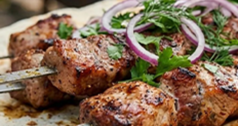 Очень вкусный и сочный шашлык от кафе «Три льва»